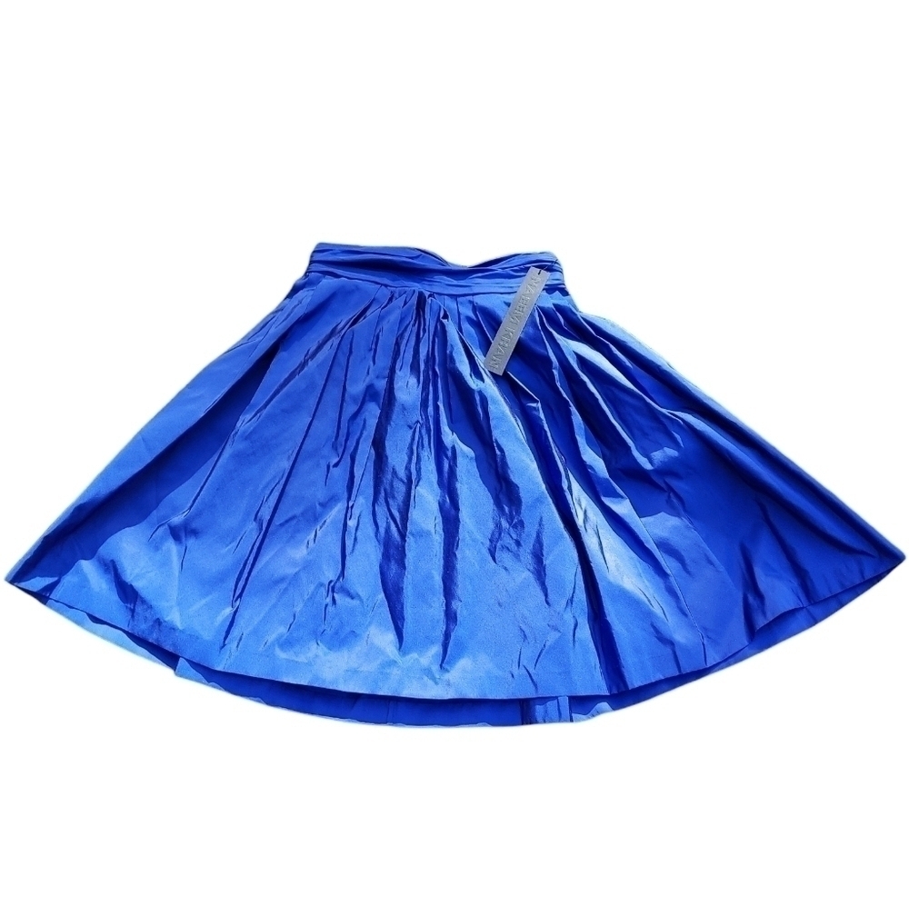 Naeem Khan Cobalt Blue Ruched 100% Silk Skirt Nwt Resort Collection Ink Blue New